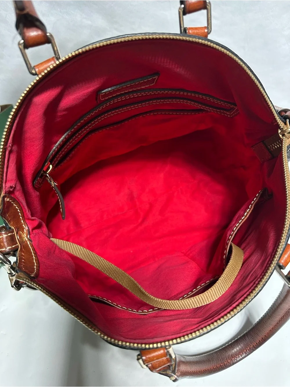 Dooney & Bourke Black Domed Pebble Grain Zip Satchel -(VO 122864) with dust bag